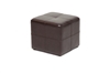 Baxton Studio Nox Dark Brown Bonded Leather Cube Ottoman